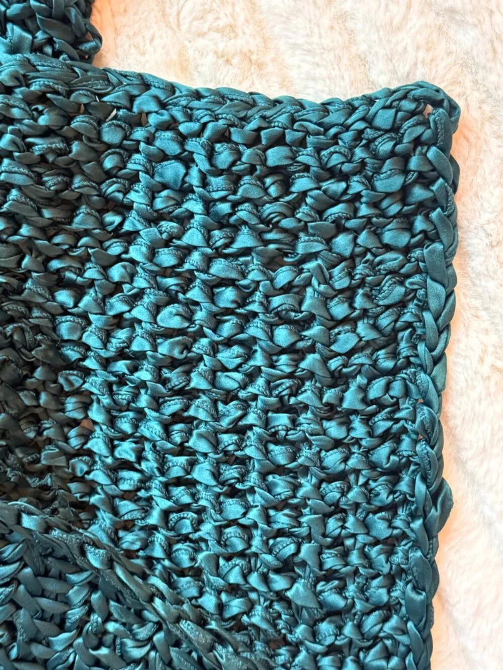 Ann Gish 100% Charmeuse SILK Ribbon Blanket Azure 10 Lbs